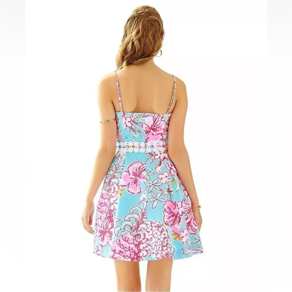 Lilly Pulitzer Lenore Lolita With Sunglow Breakwater Blue Strap Sun Dress Size 4 - Picture 3 of 12